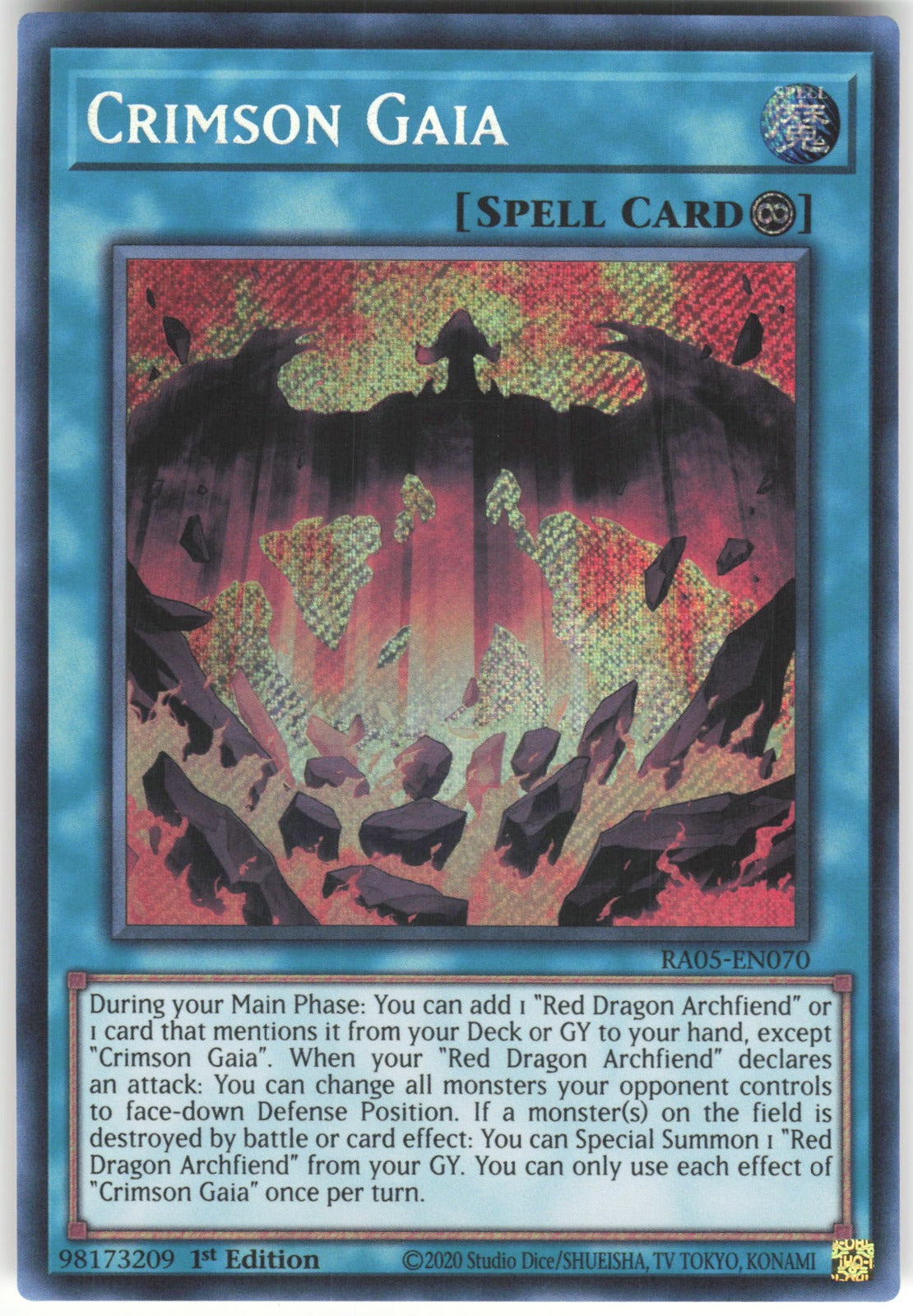 Crimson Gaia (Secret Rare) Secret Rare Rarity Collection 5 RA05-EN070 NM
