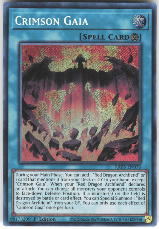 Crimson Gaia (Secret Rare) Secret Rare Rarity Collection 5 RA05-EN070 NM