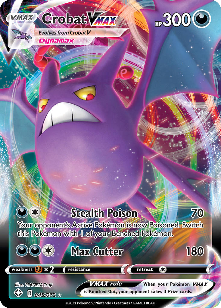 Crobat VMAX 045/072 VMAX Rare Shining Fates Holo NM/M