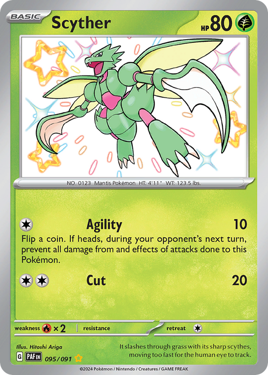 Scyther 095/091 Shiny Rare Paldean Fates NM/M