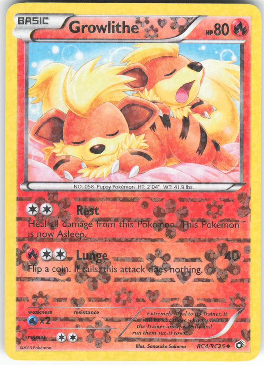 Growlithe RC4/RC25 Uncommon Legendary Treasures: Radiant Collection Holo LP