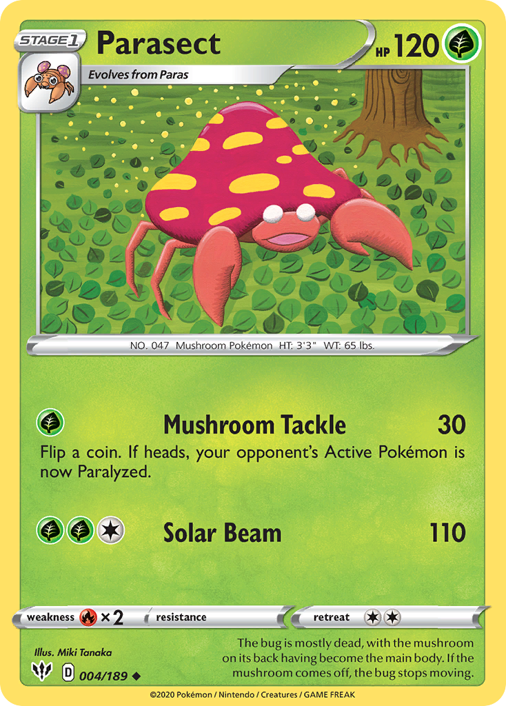 Parasect 004/189 Uncommon Reverse Holo Darkness Ablaze NM/LP