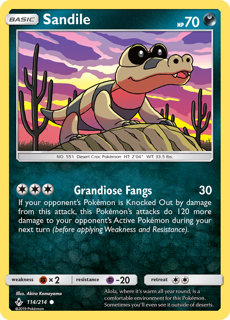 Sandile 114/214 Common Reverse Holo Unbroken Bonds NM/LP