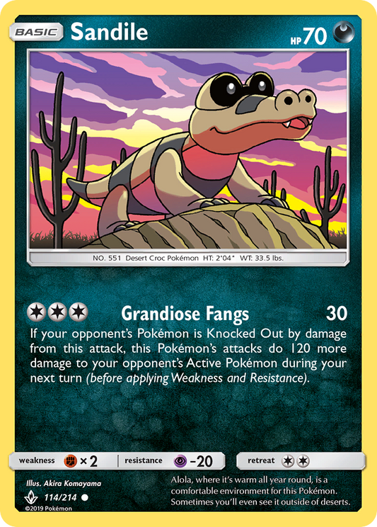 Sandile 114/214 Common Reverse Holo Unbroken Bonds NM/LP