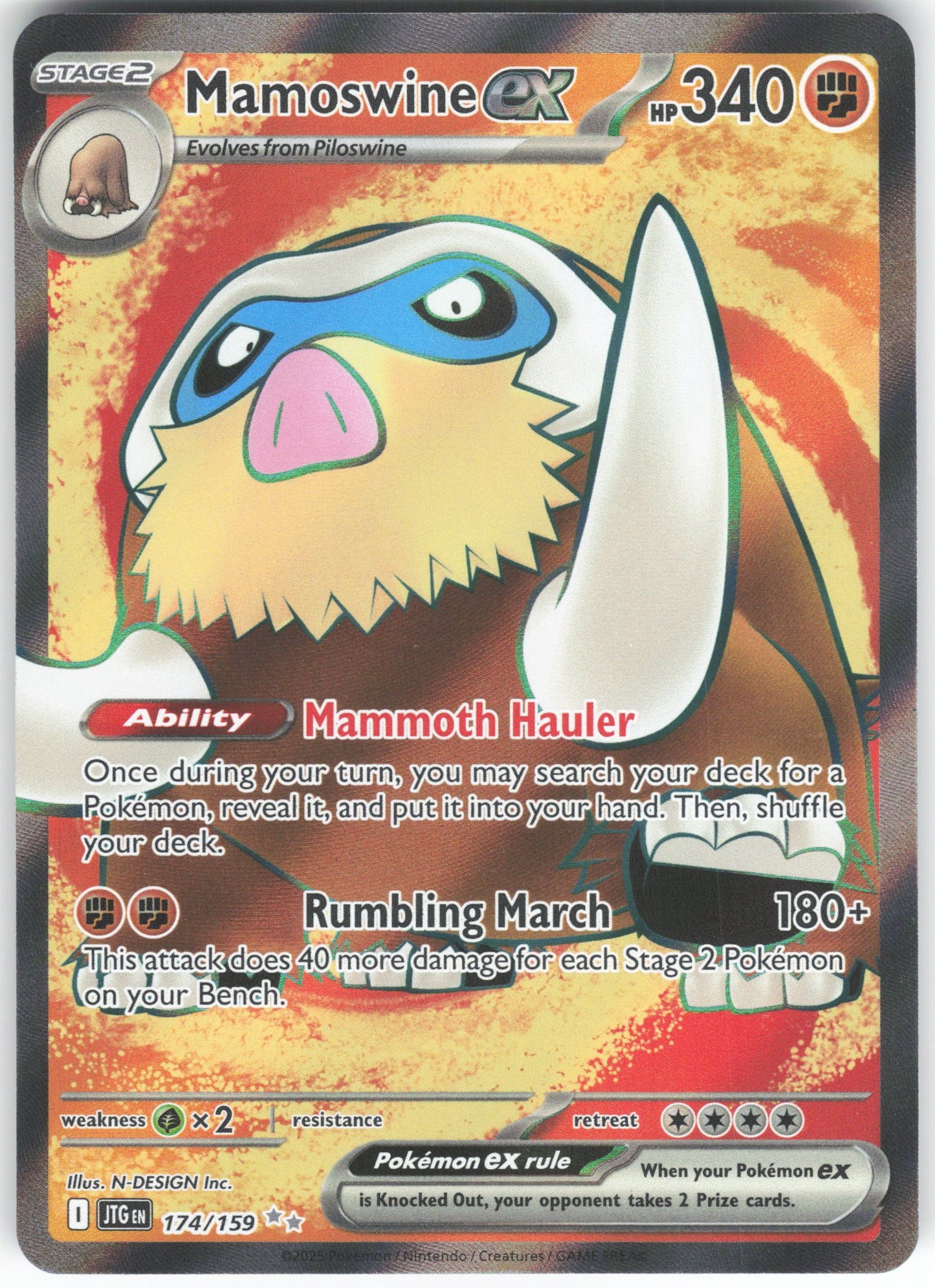 Mamoswine ex - Ultra Rare SV09: Journey Together 174/159 NM