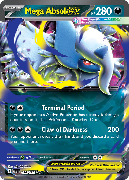 Mega Absol ex 086/132 Double Rare Mega Evolution NM/M