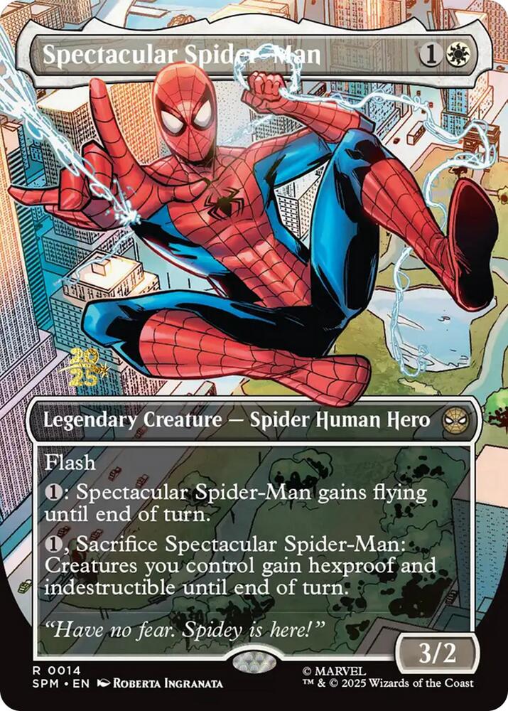 Spectacular Spider-Man (Borderless) 14 Rare Foil Prerelease Cards NM/M