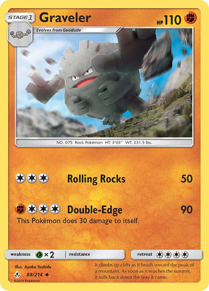 Graveler 88/214 Uncommon Reverse Holo Unbroken Bonds NM/LP