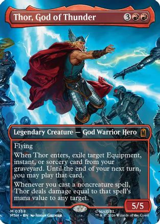 Thor, God of Thunder (Borderless) (0338) 338 Foil Marvel Super Heroes NM/M