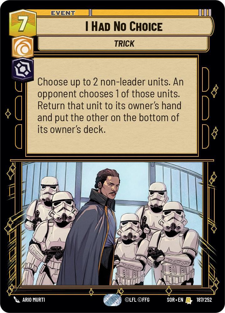 I Had No Choice 187/252 Rare Foil Spark of Rebellion NM/M