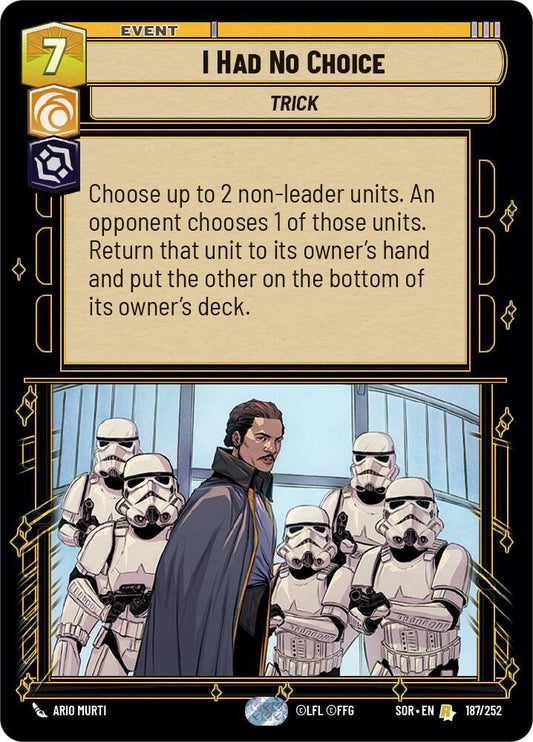 I Had No Choice 187/252 Rare Foil Spark of Rebellion NM/M
