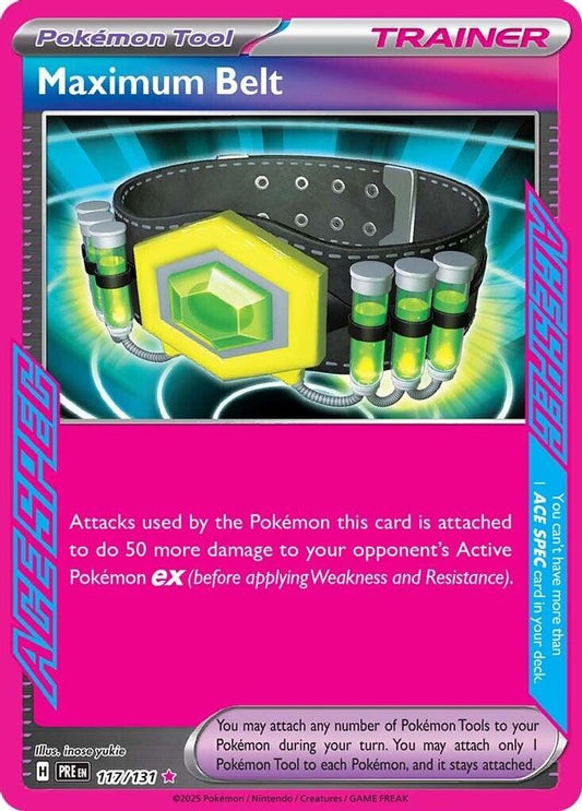 Maximum Belt 117/131 ACE SPEC Rare Prismatic Evolutions Holo NM/M