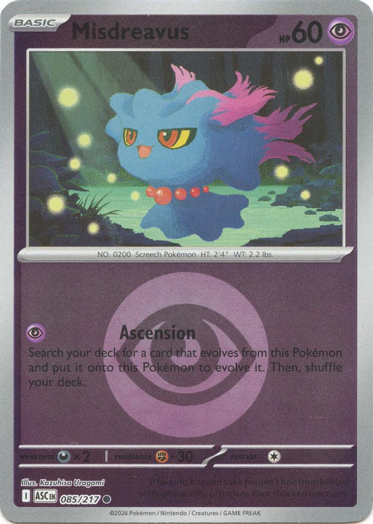 Misdreavus (Energy Symbol Pattern) 085/217 Reverse Holo Ascended Heroes NM/M