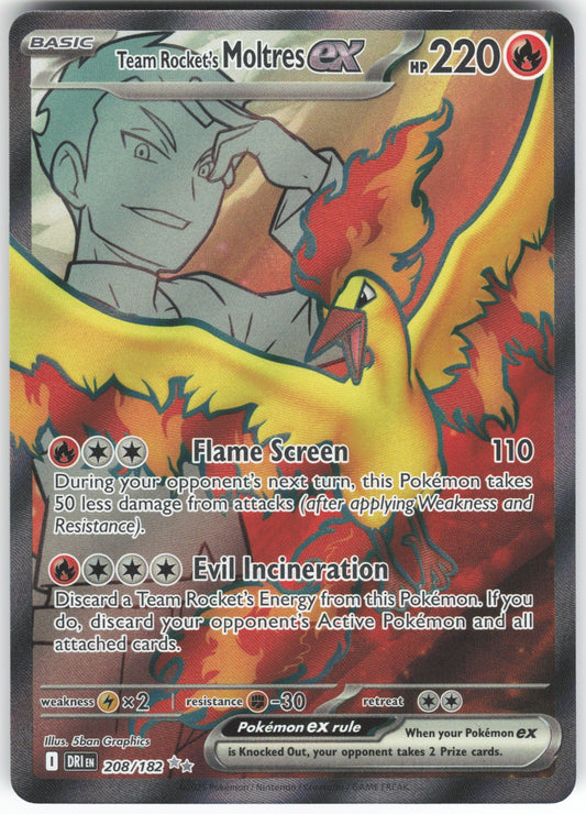 Team Rocket's Moltres ex - Ultra Rare SV10: Destined Rivals 208/182 NM