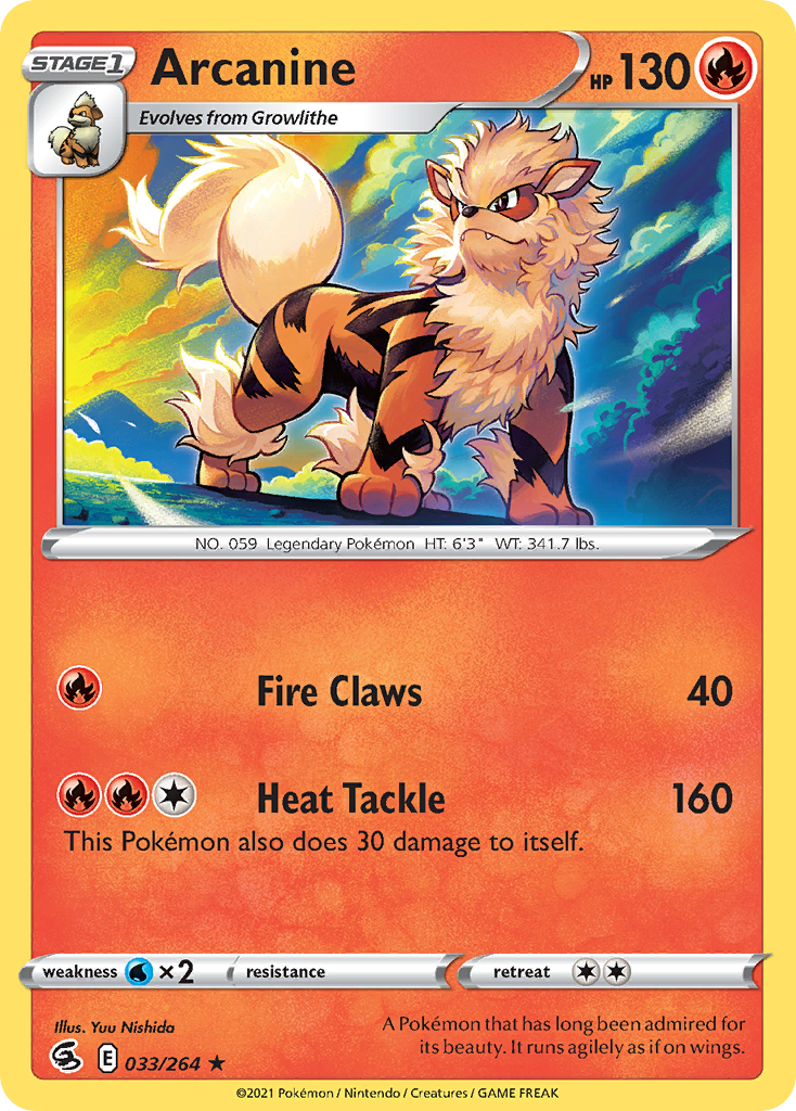 Arcanine 033/264 Rare Fusion Strike NM/M