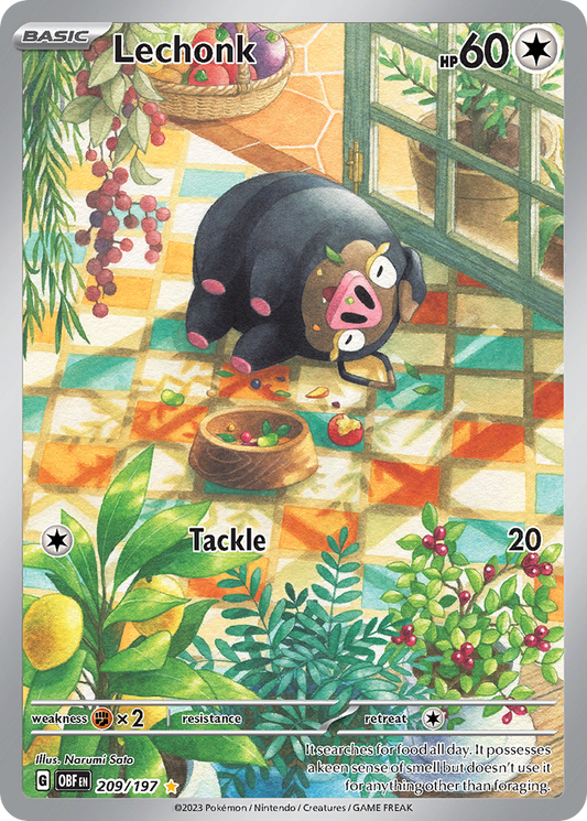 Lechonk 209/197 Illustration Rare Obsidian Flames NM/M