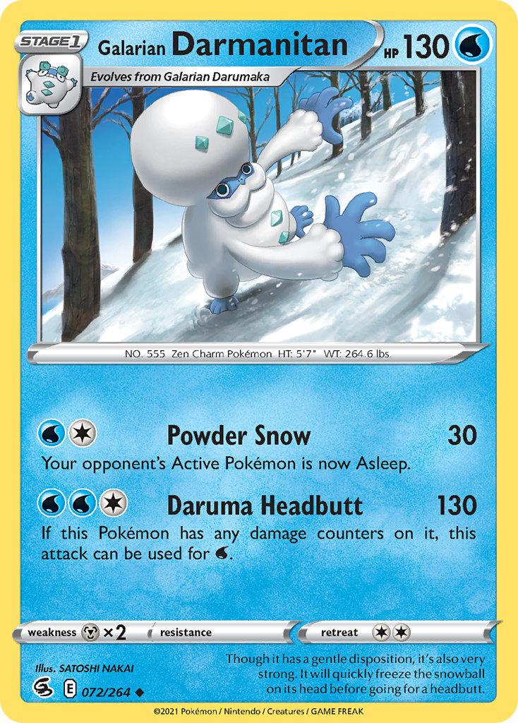 Galarian Darmanitan 072/264 Uncommon Reverse Holo Fusion Strike NM/LP