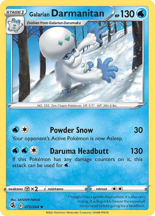 Galarian Darmanitan 072/264 Uncommon Reverse Holo Fusion Strike NM/LP
