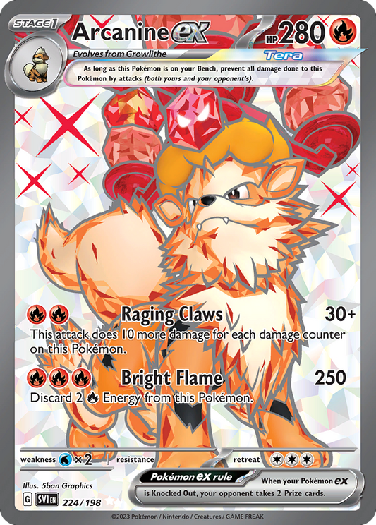 Arcanine ex 224/198 Ultra Rare Scarlet & Violet NM/M