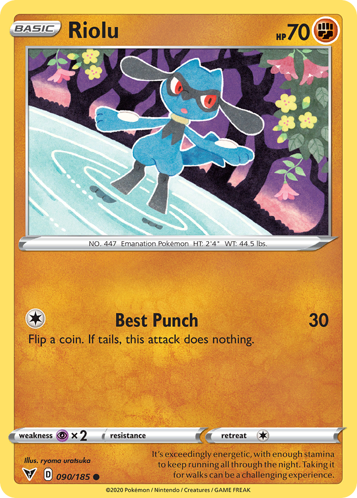 Riolu 090/185 Common Reverse Holo Vivid Voltage NM/LP