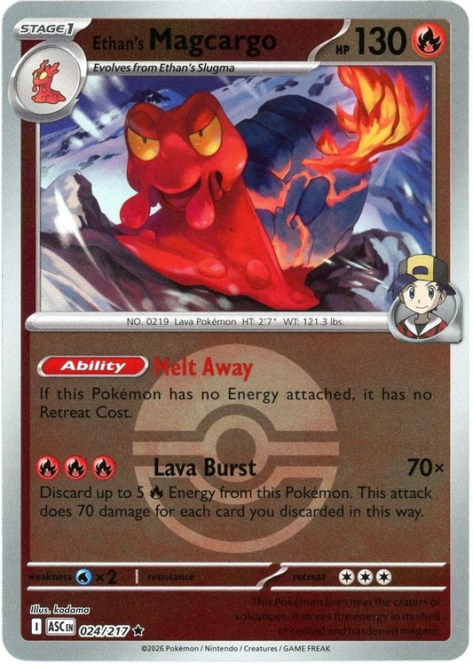 Ethan's Magcargo (Poke Ball) 024/217 Rare Reverse Holo Ascended Heroes NM/M