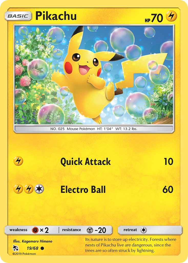 Pikachu 19/68 Common Hidden Fates NM/M