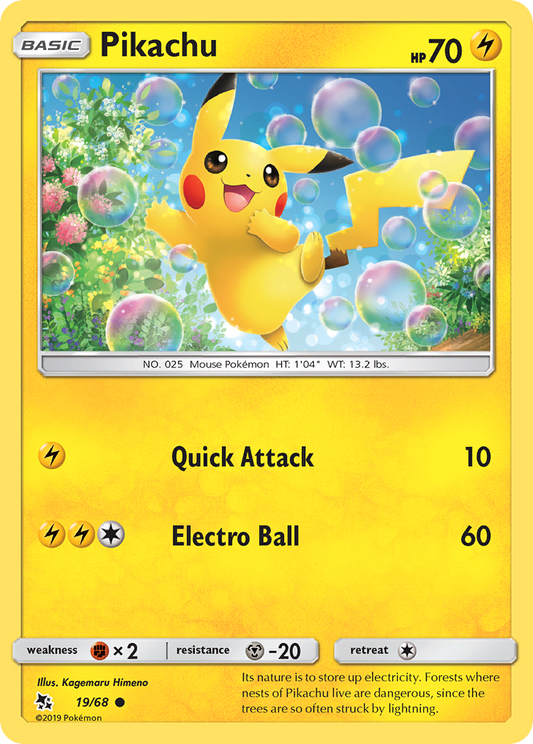 Pikachu 19/68 Common Hidden Fates NM/M