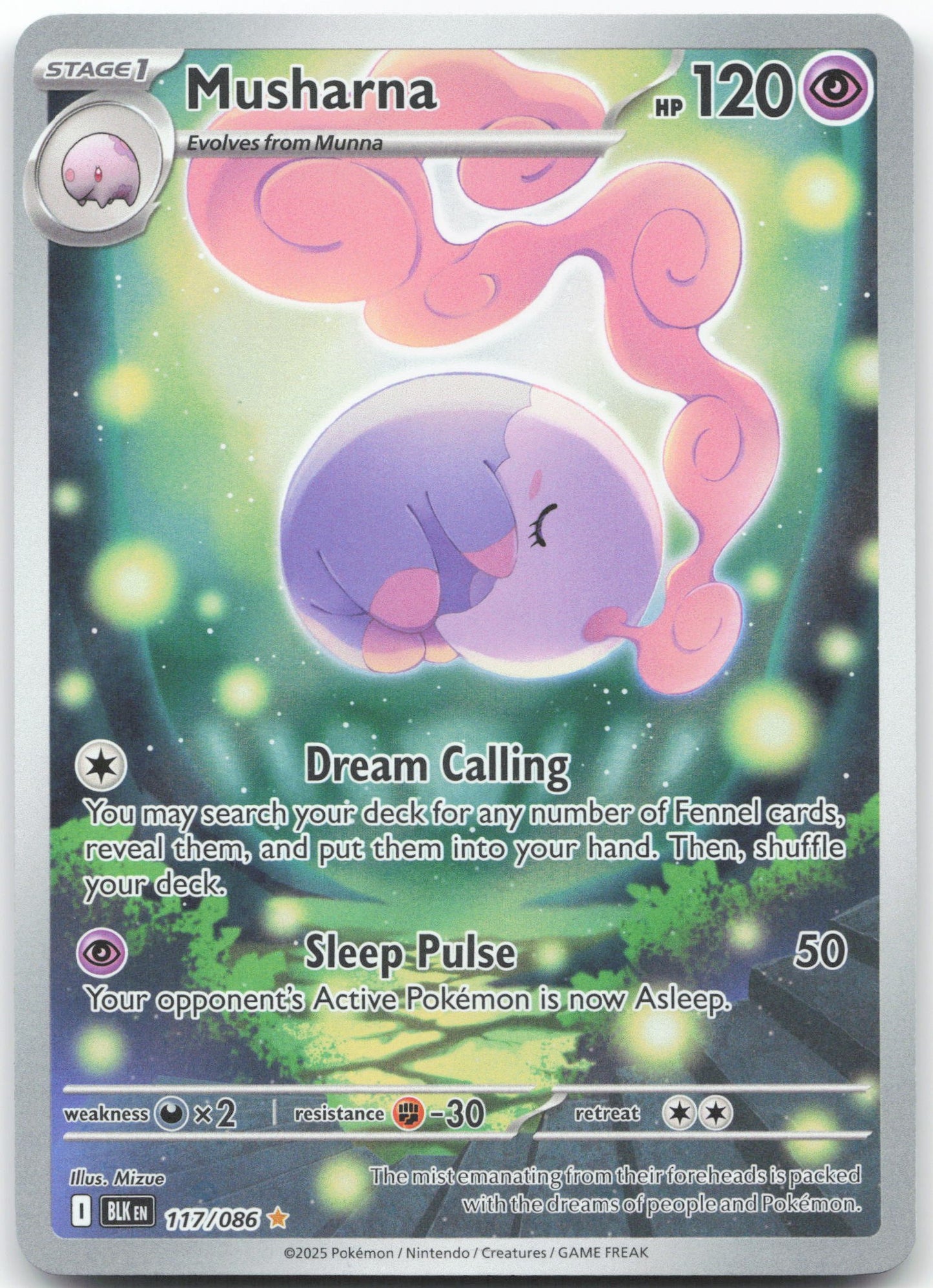 Musharna - Illustration Rare SV: Black Bolt 117/086 NM