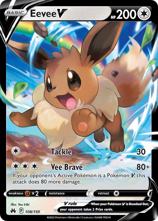 Eevee V 108/159 V Rare Crown Zenith Holo NM/M