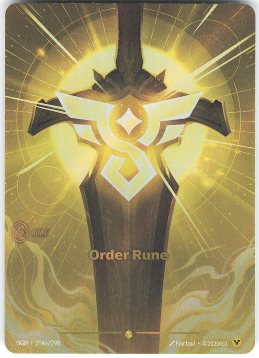Order Rune (Alternate Art) Showcase Origins 214a/298 NM