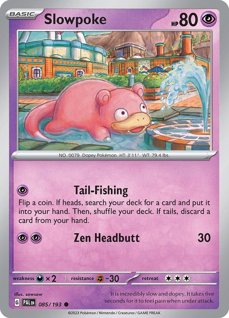 Slowpoke 085/193 Common Reverse Holo Paldea Evolved NM/M