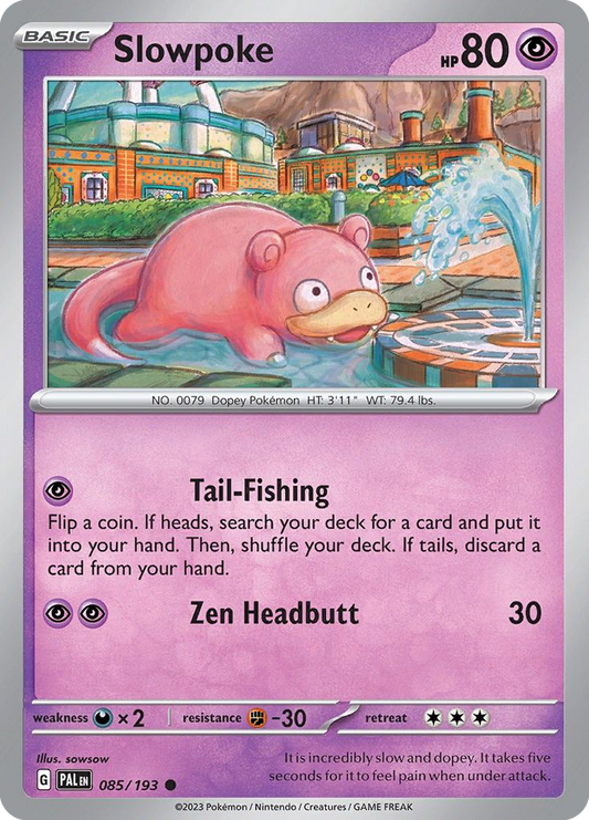 Slowpoke 085/193 Common Reverse Holo Paldea Evolved NM/M