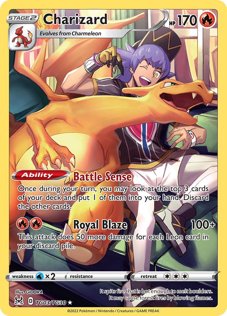Charizard TG03/TG30 Trainer Gallery Rare Lost Origin Trainer Gallery Holo NM/M
