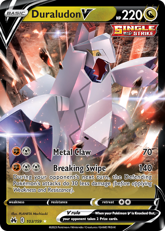 Duraludon V 103/159 V Rare Crown Zenith Holo NM/M