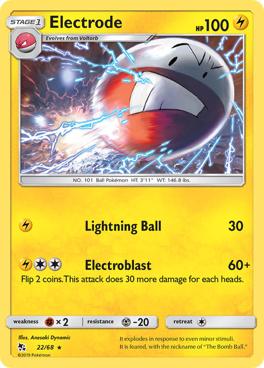 Electrode 22/68 Rare Reverse Holo Hidden Fates NM/LP