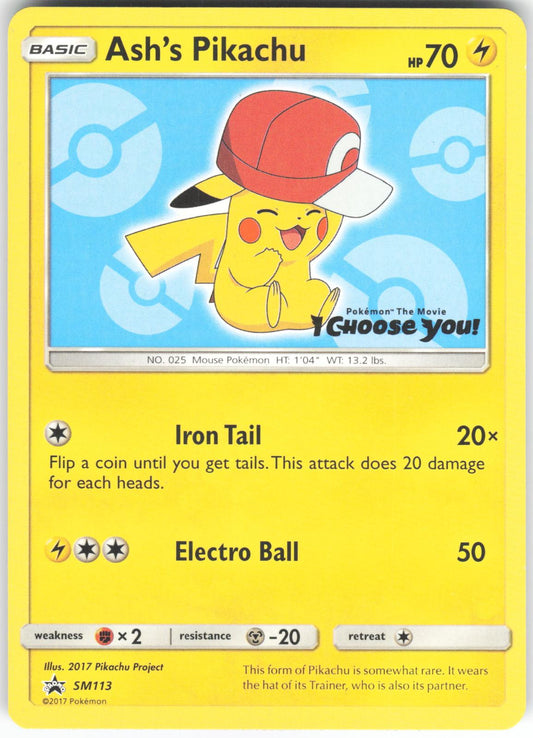 Ash's Pikachu SM113 Promo SM Promos LP