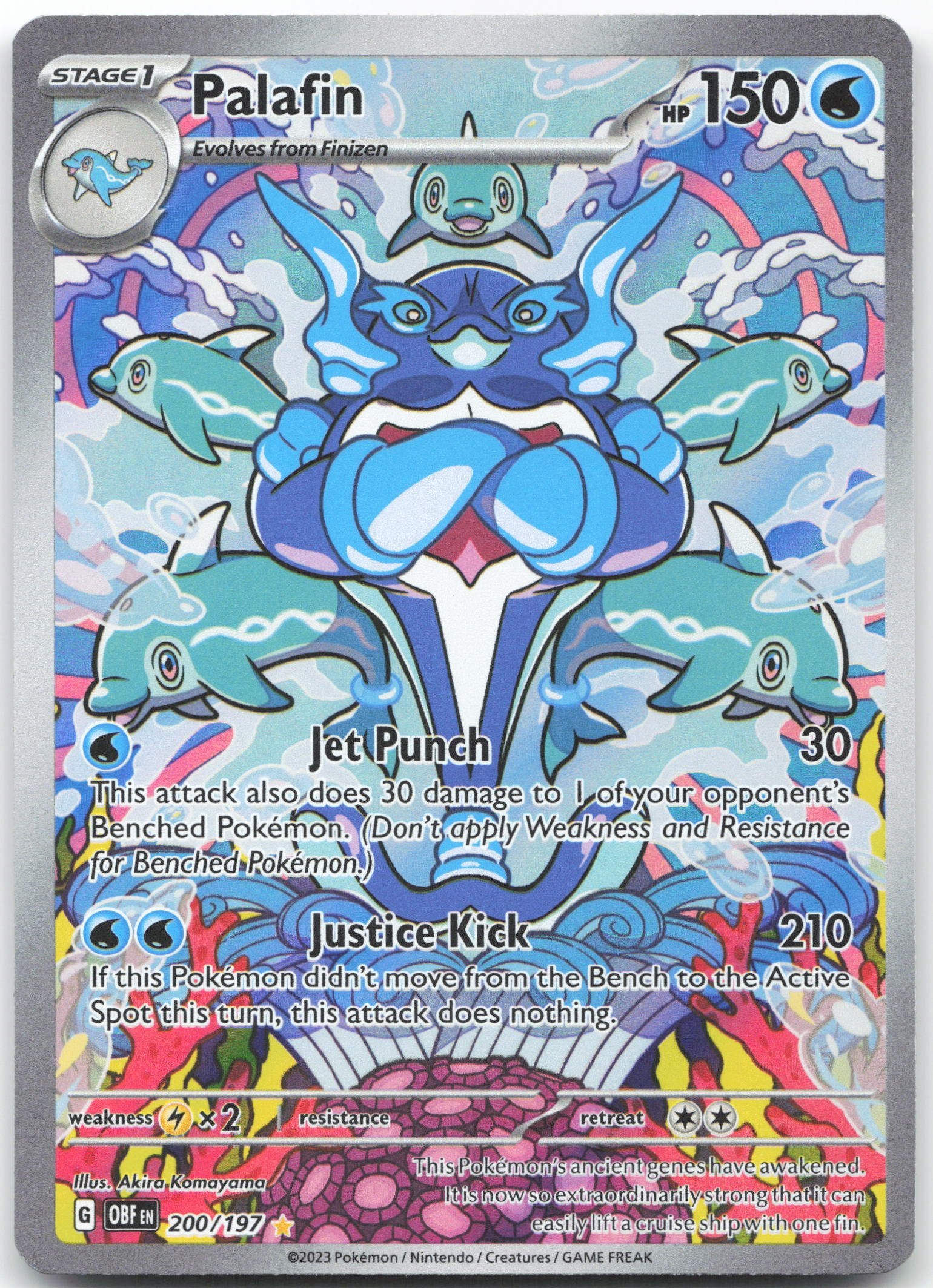 Palafin - Illustration Rare SV03: Obsidian Flames 200/197 NM