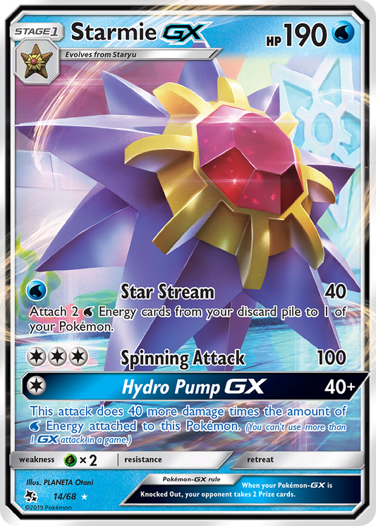 Starmie GX 14/68 GX Rare Hidden Fates Holo NM/M