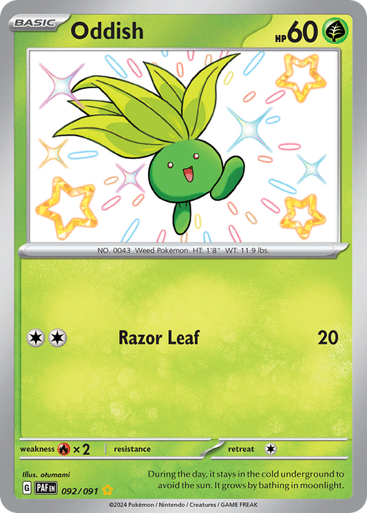 Oddish 092/091 Shiny Rare Paldean Fates NM/M