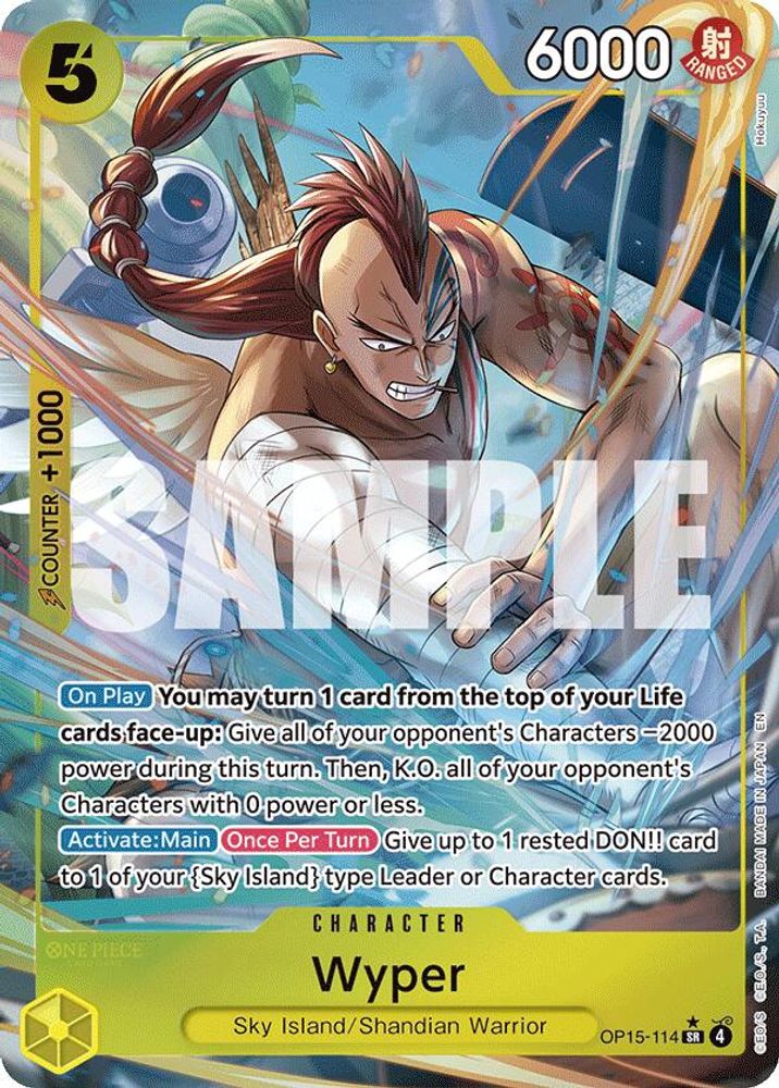 Wyper (Alternate Art) OP15-114 Super Rare Adventure on Kami's Island NM/M