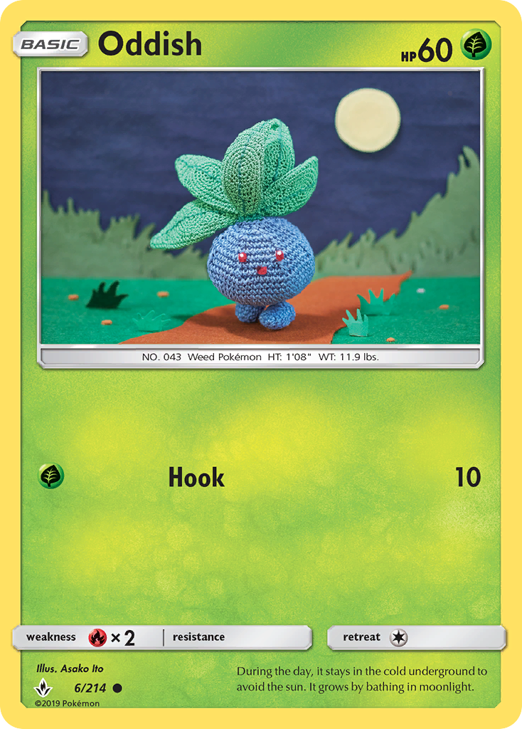 Oddish 6/214 Common Reverse Holo Unbroken Bonds NM/LP