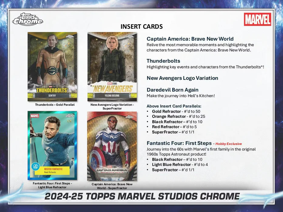 2025 Topps Chrome Marvel Studios Blaster Value Box