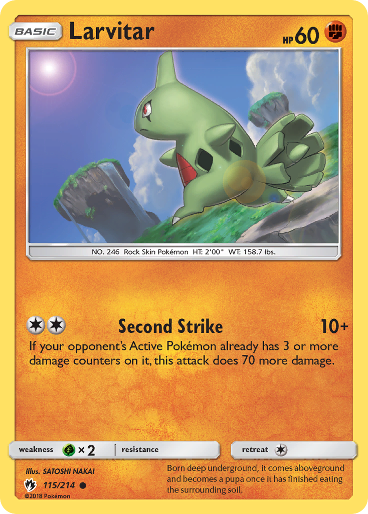 Larvitar 115/214 Common Lost Thunder NM/LP