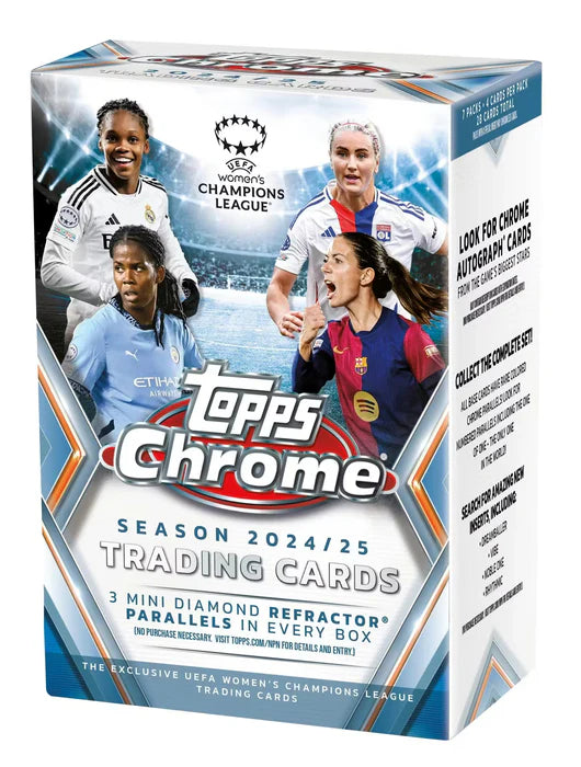 2024-25 Topps Chrome UEFA Women's Champions League Soccer 7-Pack Blaster Box