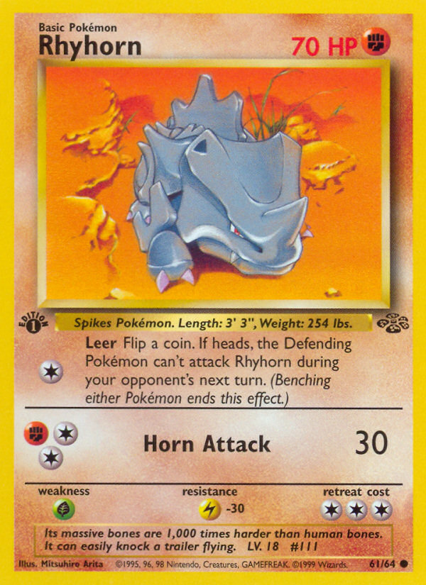 Rhyhorn 61/64 Common Jungle Unlimited NM/M