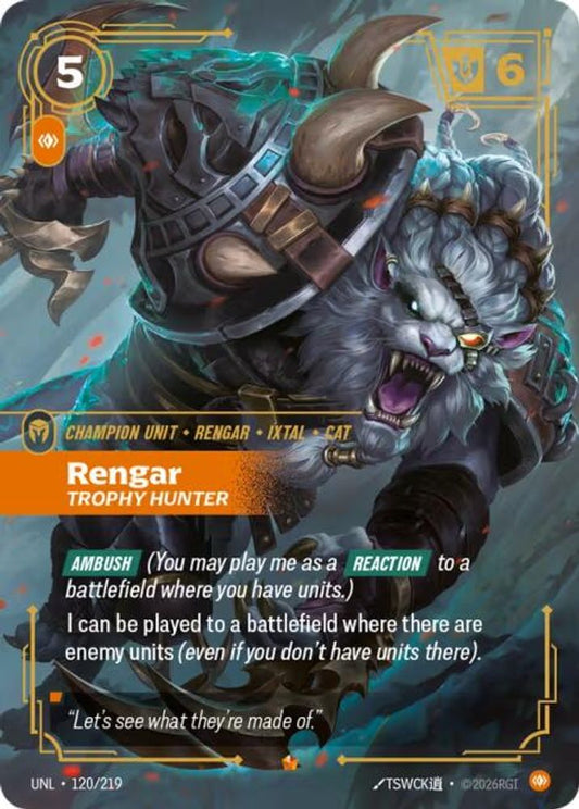 Rengar - Trophy Hunter 120/219 Epic Unleashed NM/M