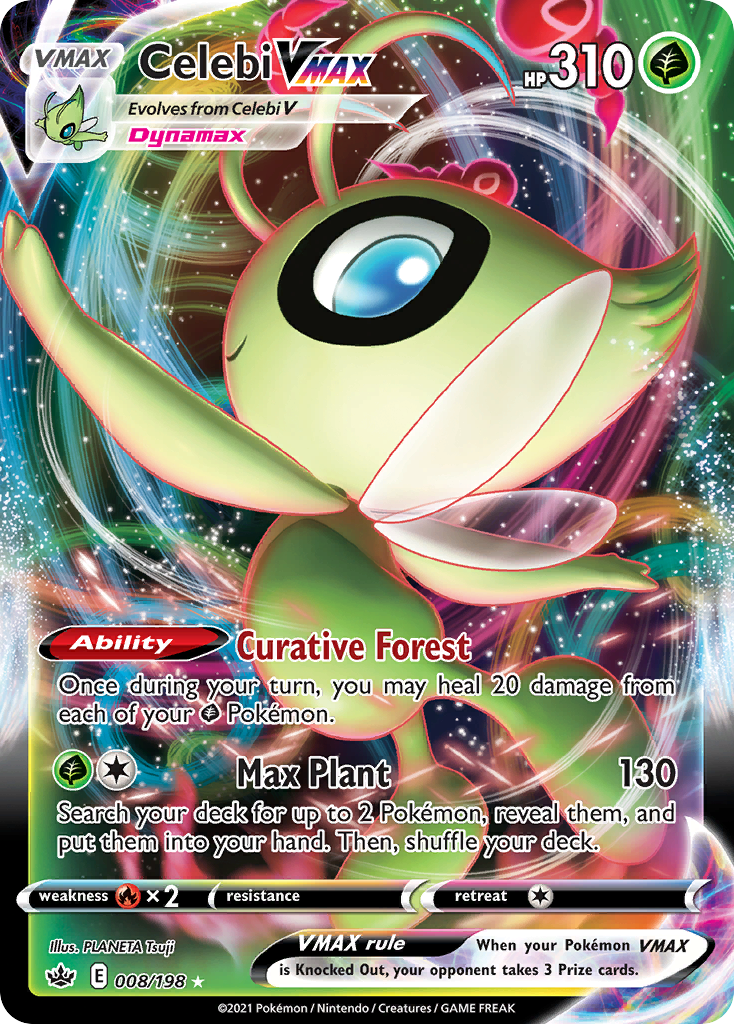 Celebi VMAX 008/198 VMAX Rare Chilling Reign Holo NM/M