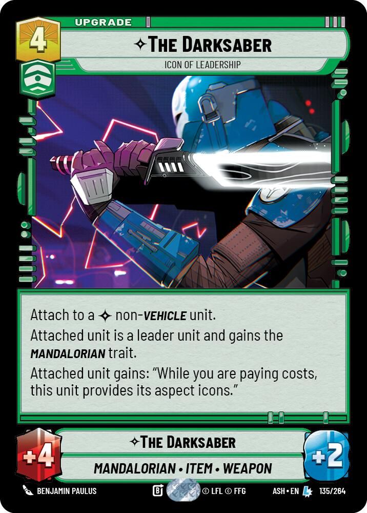 The Darksaber - Icon of Leadership 135/264 Legendary Ashes of the Empire NM/M