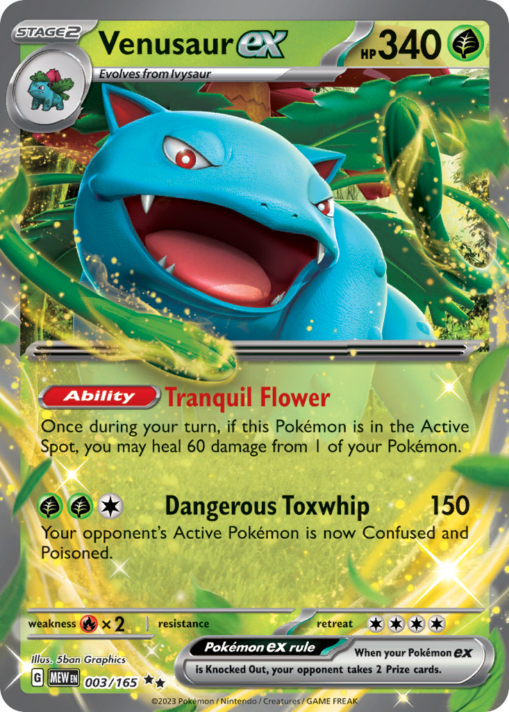 Venusaur ex 003/165 Double Rare 151 NM/M