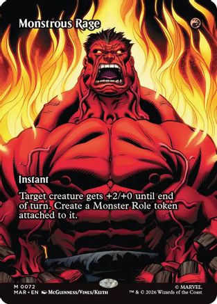 Monstrous Rage (Borderless) 72 Mythic Marvel Universe Eternal-Legal NM/M